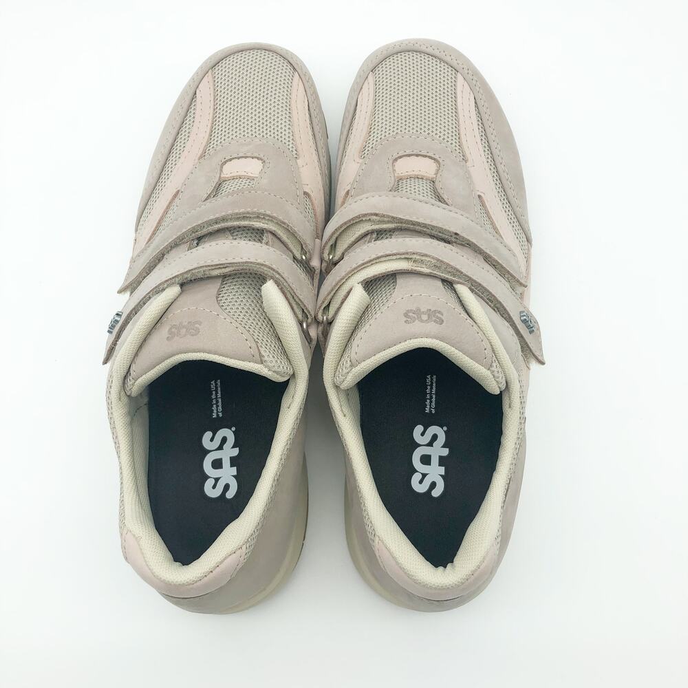 SAS Womens TMV - EZ Strap Sneakers Size 5.5 WW Taupe Pink Leather NIB - Picture 7 of 10